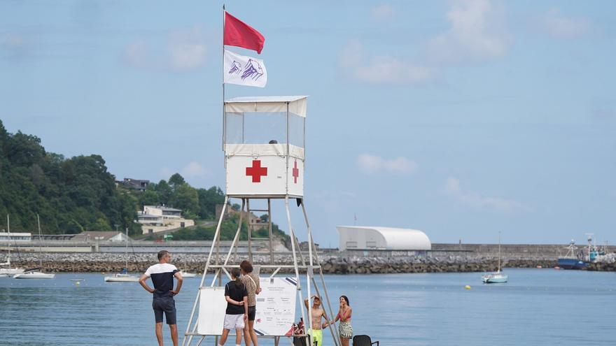 Bandera roja por medusas en Hondarribia