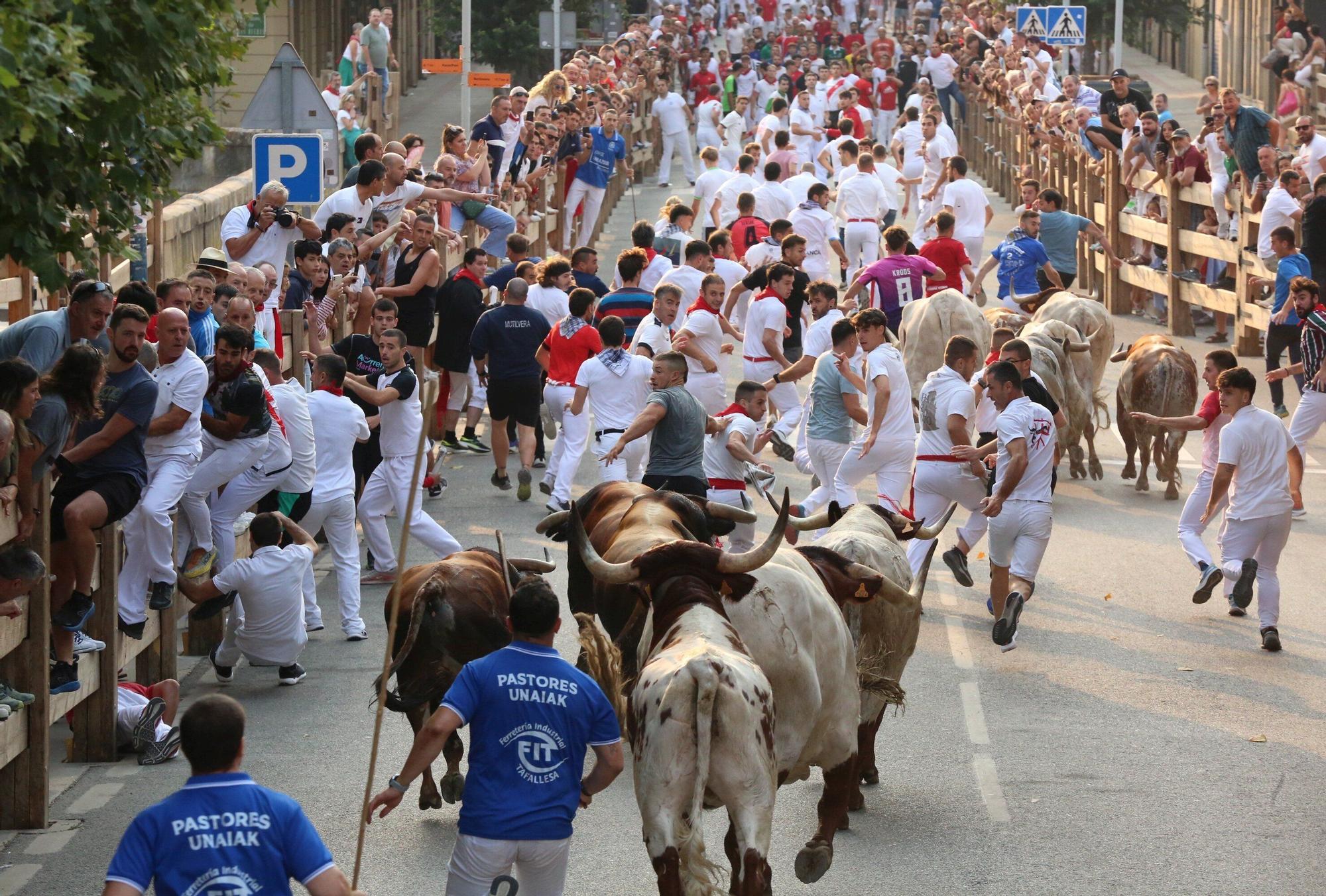 Fotos del tercer encierro de fiestas de Tafalla 2025