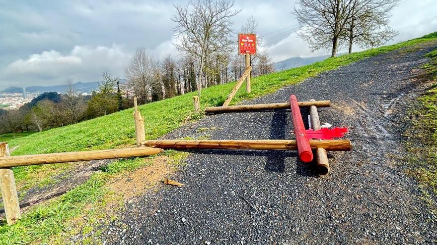 Vandalizan el parque ciclista de Ollargan: "Cruzan la línea roja"