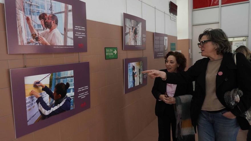 En imágenes: Iparralde acoge una recreación del mural del 3M