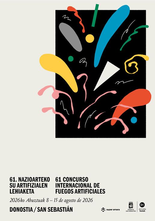 Cartel del 61 concurso internacional de fuegos artificiales de San Sebastián