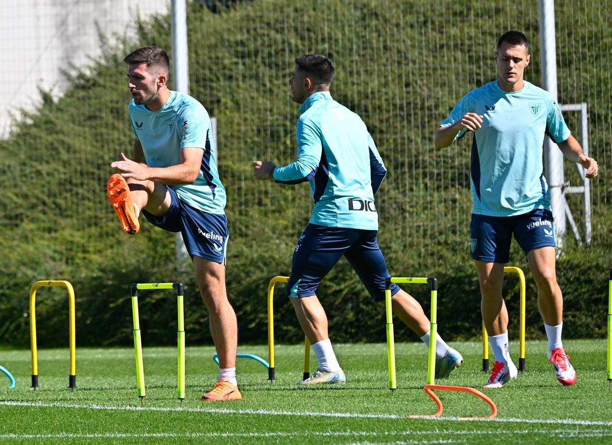 Entrenamiento del Athletic tras el partido ante el Borussia