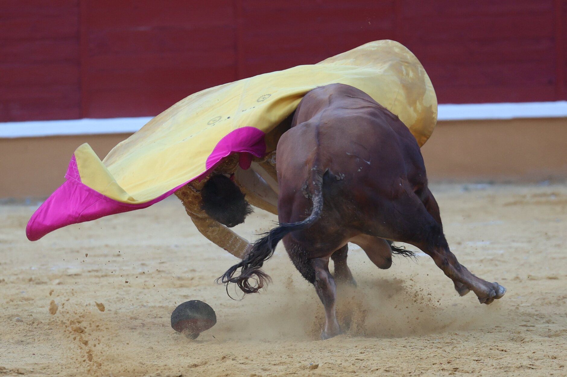 Imágenes del revolcón a Jesús Yglesias en la novillada de las fiestas de Tudela