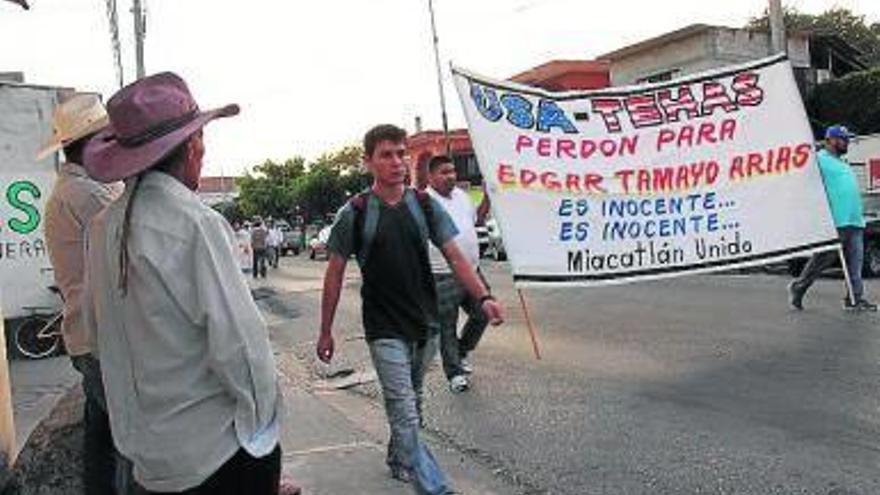 Manifestación en Miacatlán contra la ejecución de Tamayo.