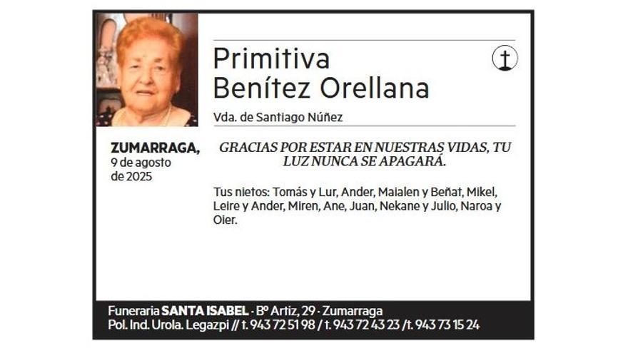 PRIMITIVA BENÍTEZ ORELLANA