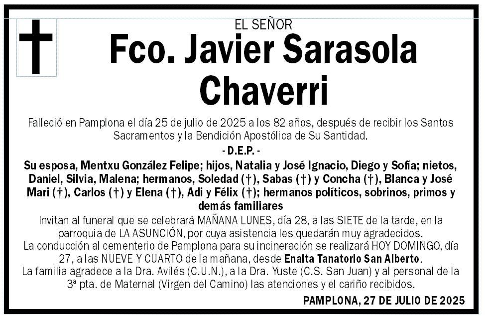 Fco. Javier Sarasola Chaverri