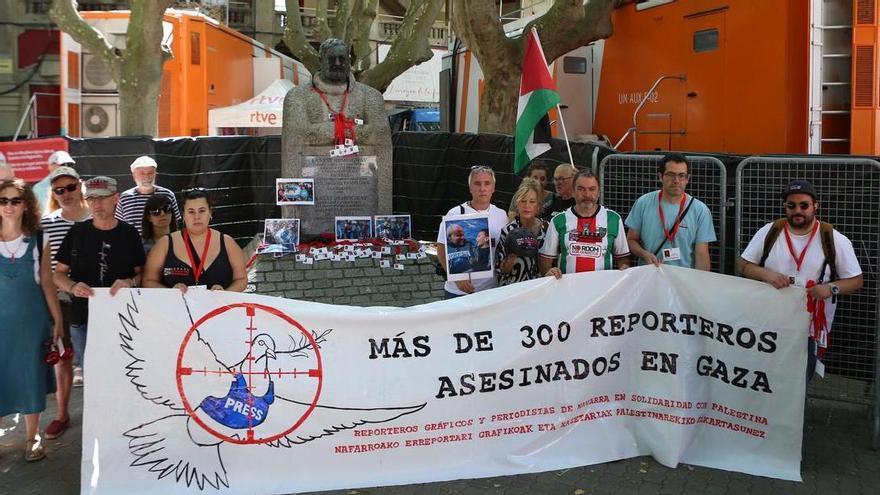 Periodistas navarros denuncian los ataques contra la prensa en Gaza