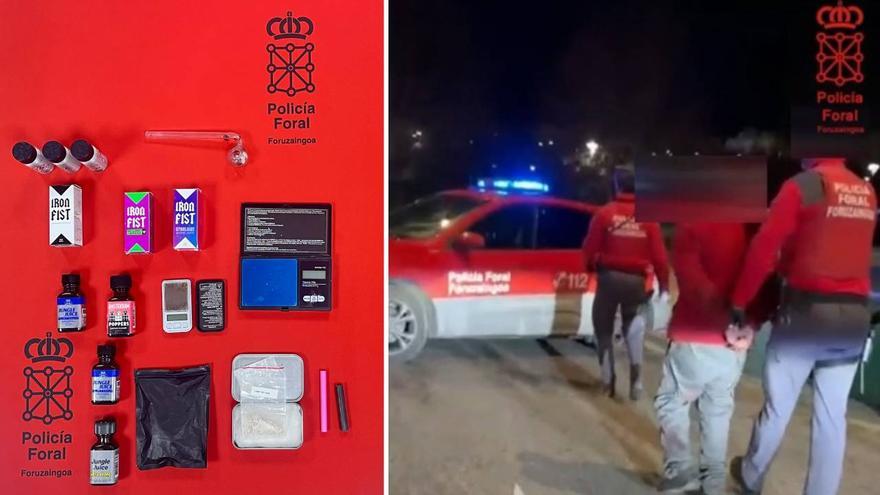 Metanfetamina, marihuana y “popper” en un coche interceptado en la N-121-A en Ventas de Arraitz