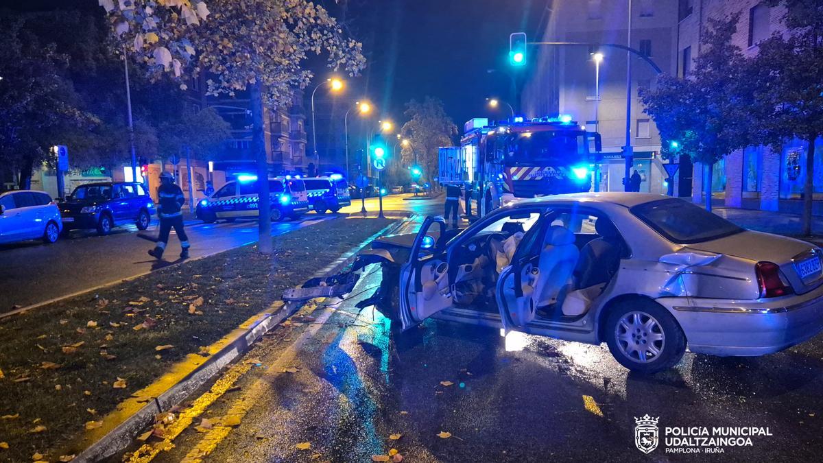 Accidente atendido por Policía Municipal el fin de semana en la Rochapea.