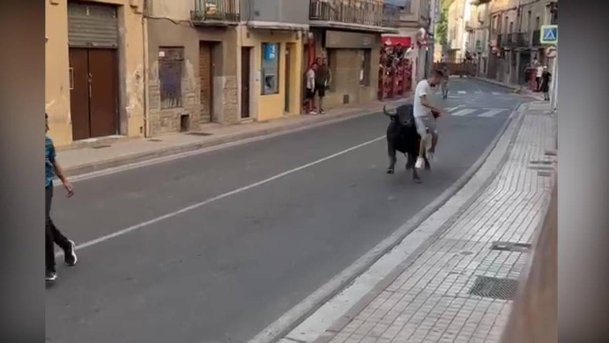 Susto con un astado en Cintruénigo