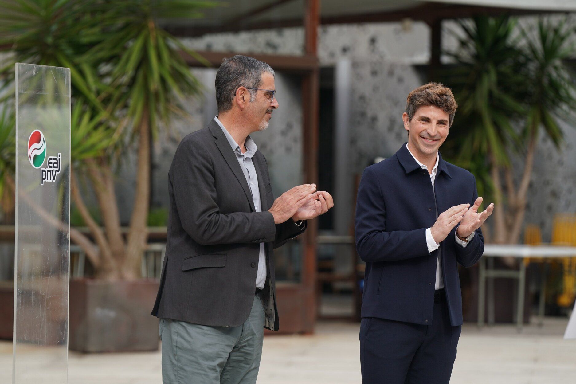 Eneko Goia y Jon Insausti, en la presentación de Insausti como candidato a alcalde