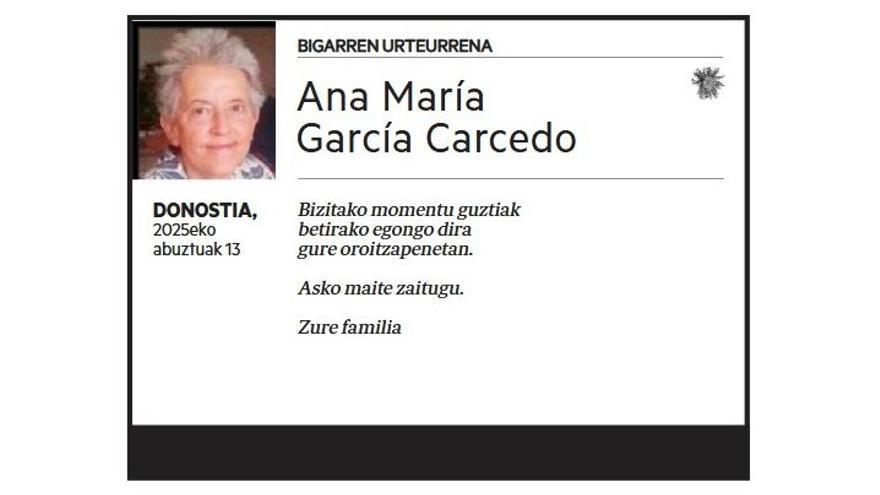 ANA MARIA GARCIA CARCEDO