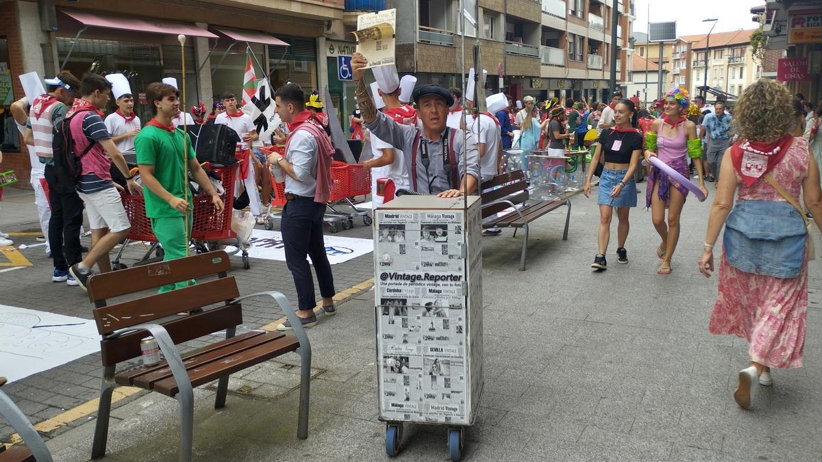 Un instante previo a la bajada de cuadrillas de San Inazio.