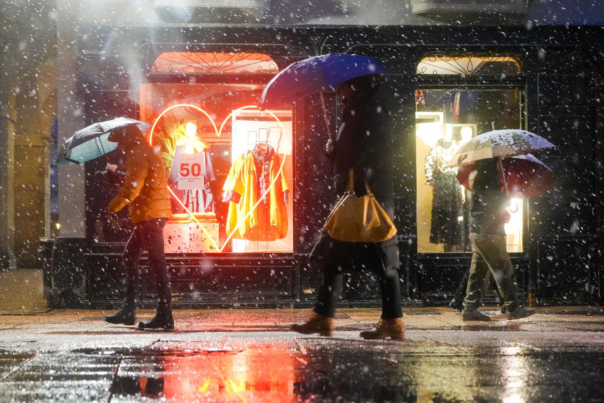 La primera nevada del otoño no cuaja en Vitoria