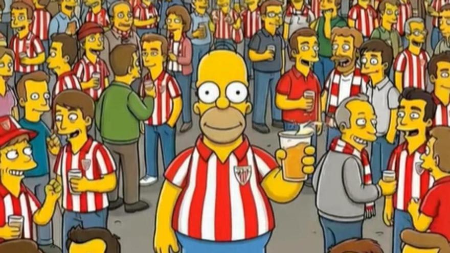 Homer Simpson es del Athletic: así se ha colado en San Mamés