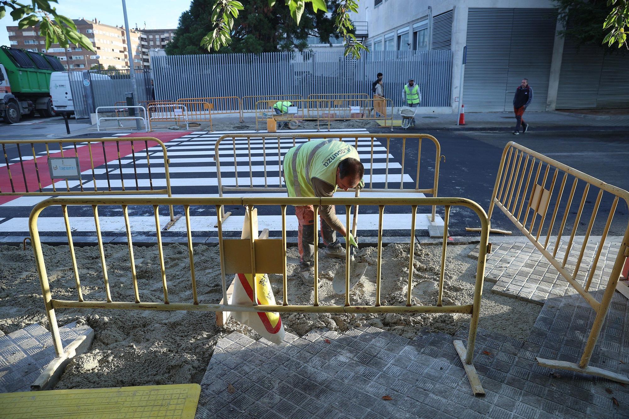 Avanzan las obras del carril bici que unirá Pío XII y la avenida de Barañáin