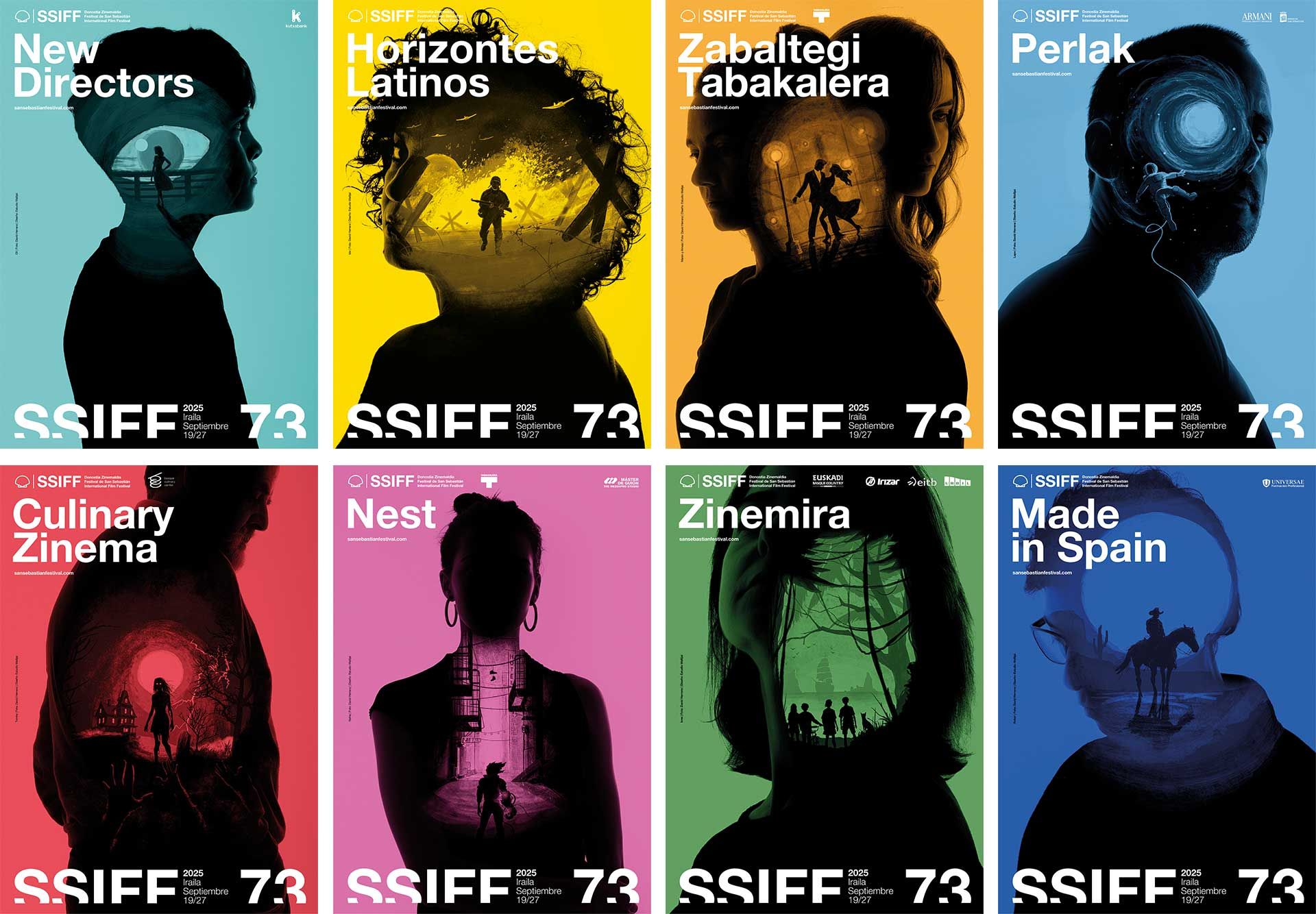 Carteles de las secciones del festival.