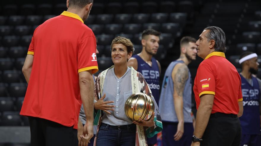 Chivite &#039;arenga&#039; a la selección de baloncesto en su segunda visita a Navarra