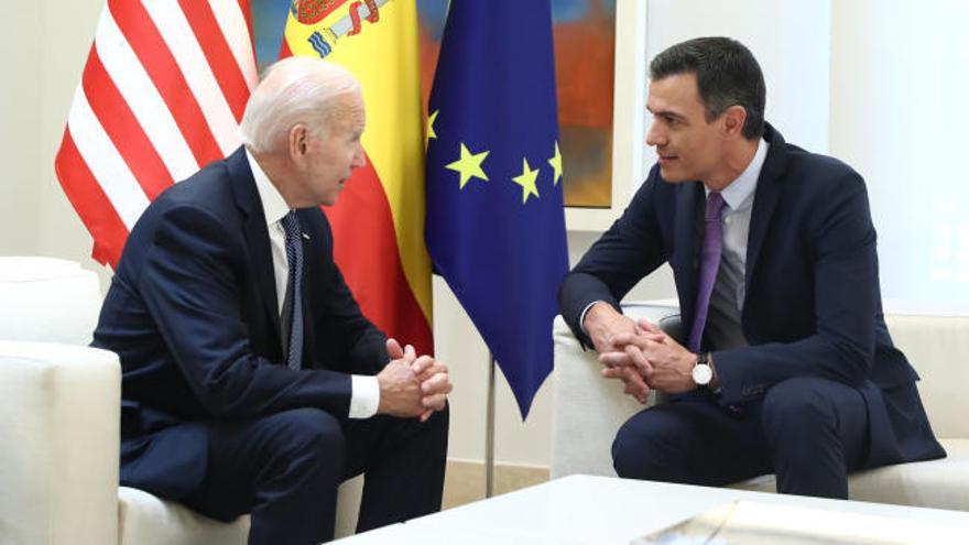 Sánchez y Biden se reúnen en el Palacio de la Moncloa