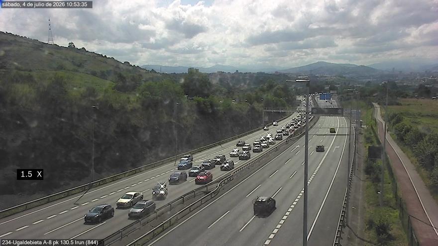 Retenciones kilométricas en la A-8 dirección Cantabria desde Ortuella