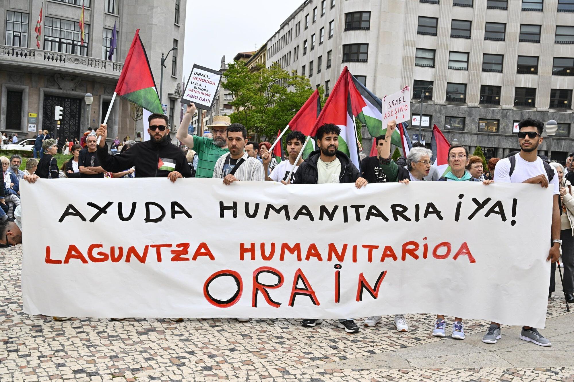 Manifestación en Bilbao para denunciar el "exterminio del pueblo palestino"