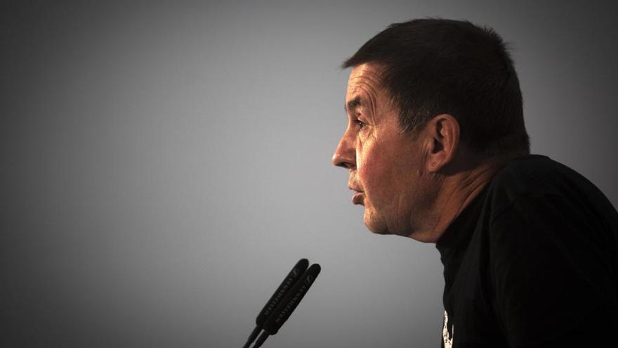 Arnaldo Otegi, coordinador general de EH Bildu, durante una intervención en Pamplona.