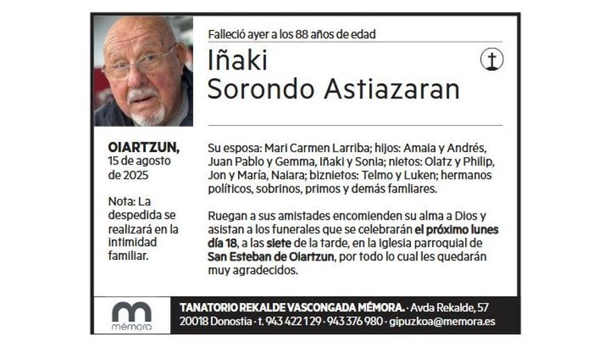 IÑAKI SORONDO ASTIAZARAN
