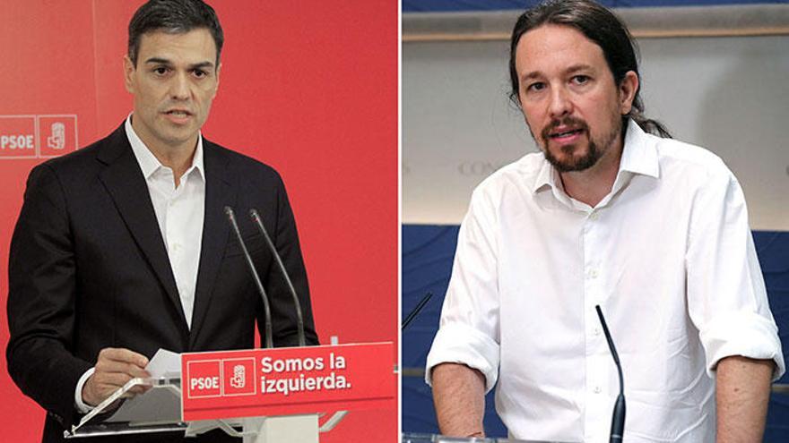 Pedro Sánchez y Pablo Iglesias.