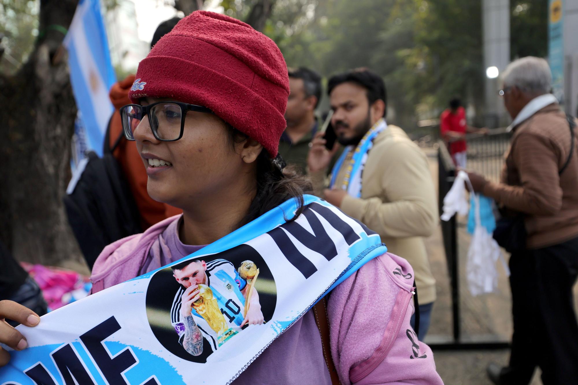 Imágenes de la visita de Messi a India