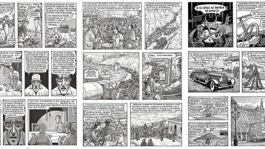 Algunas de las viñetas del cómic &quot;El arte de volar&quot;.