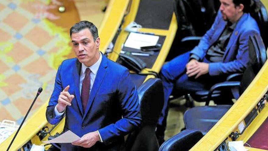 El presidente Sánchez intervinó ayer en el pleno de control del Senado. Foto: Efe