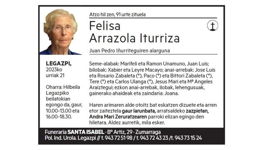 Felisa Arrazola Iturriza