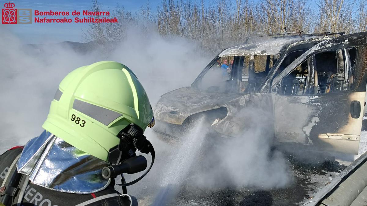 Estado del vehículo tras el incendio