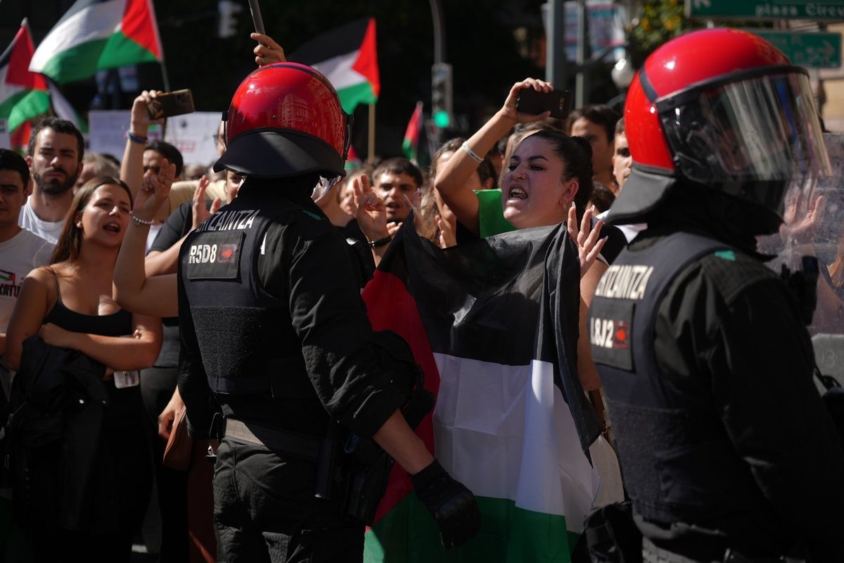 Manifestación en Bilbao en apoyo al pueblo palestino y a la flotilla