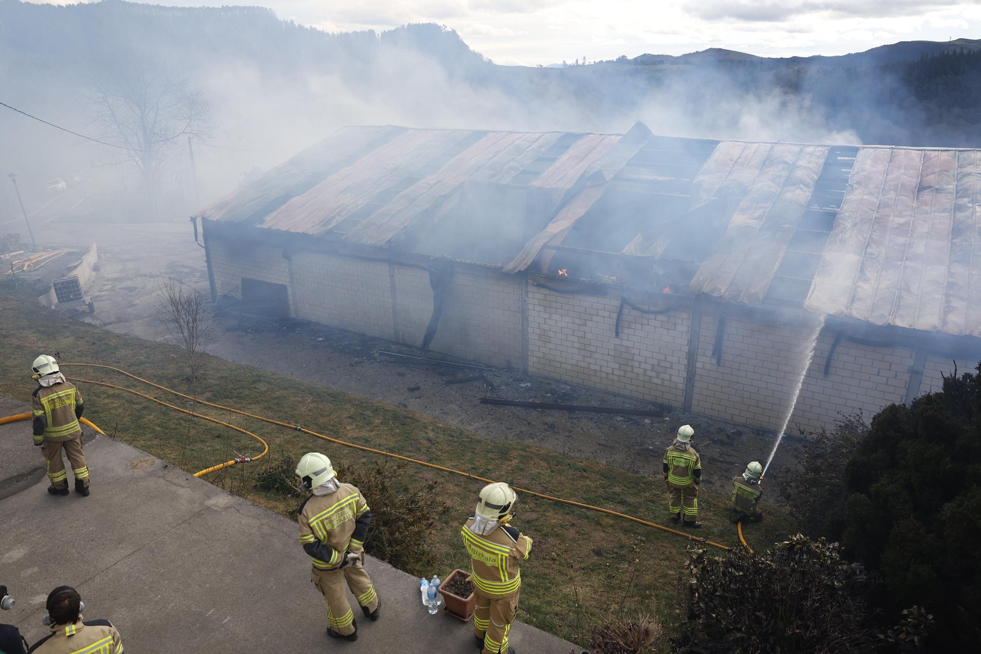 Incendio en una explotación ganadera en Karrantza