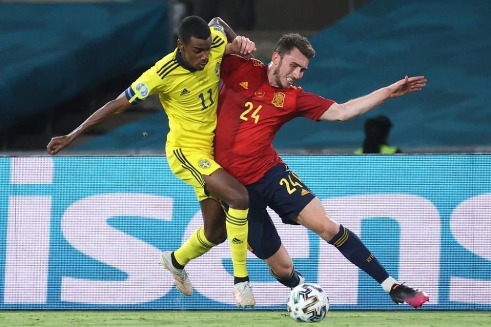 Imágenes del partido España-Suecia de la Eurocopa.