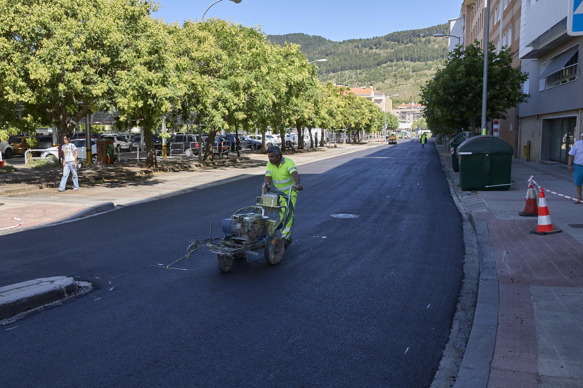 Fotos de las obras en Pamplona, que no descansa ni en verano