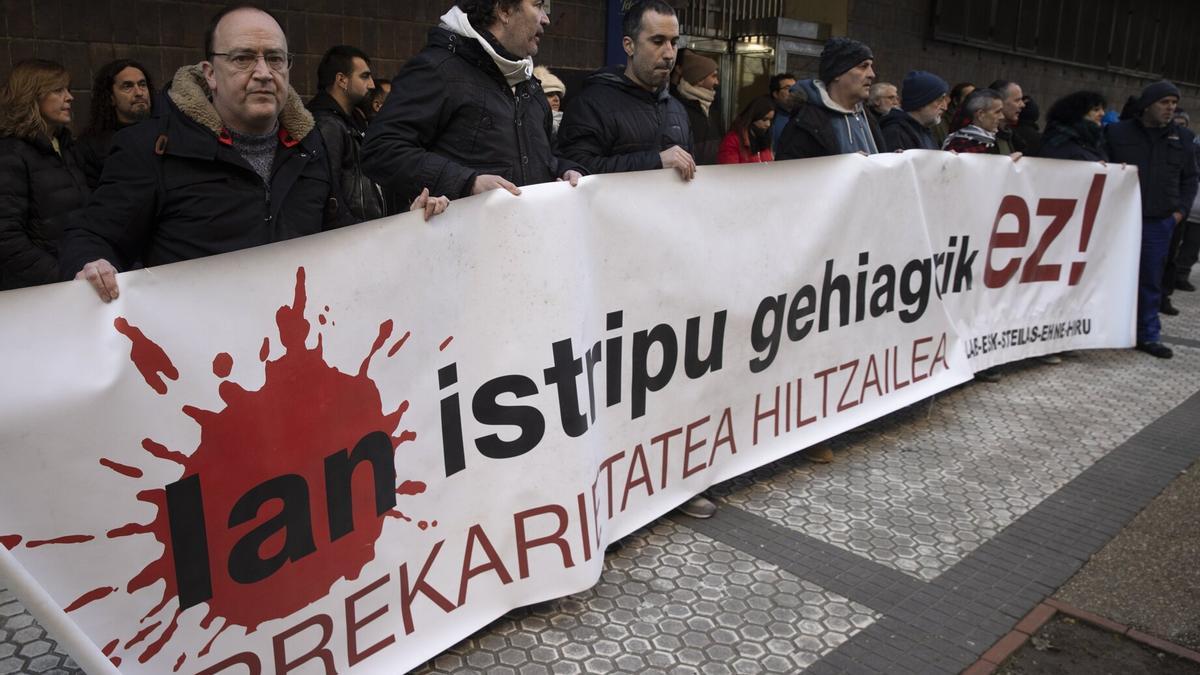 Protesta contra los accidentes laborales.