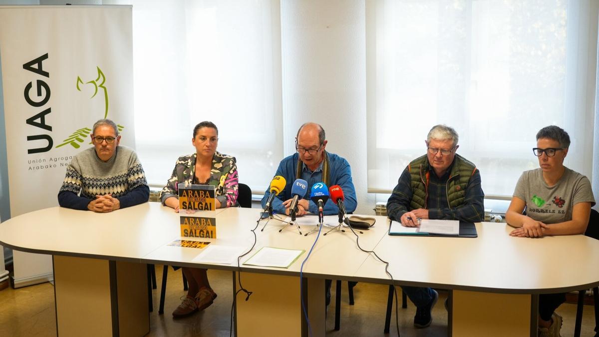 Rueda de prensa este miércoles en la sede de UAGA