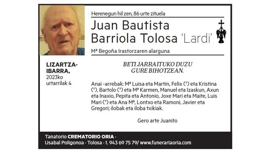 Juan Bautista Barriola Tolosa