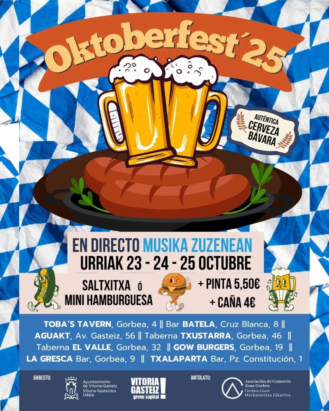 Cartel de la ruta del Oktoberfest celebrada en la calle Gorbea