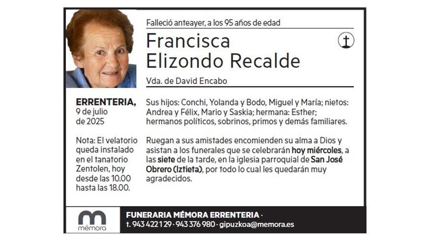 FRANCISCA ELIZONDO RECALDE