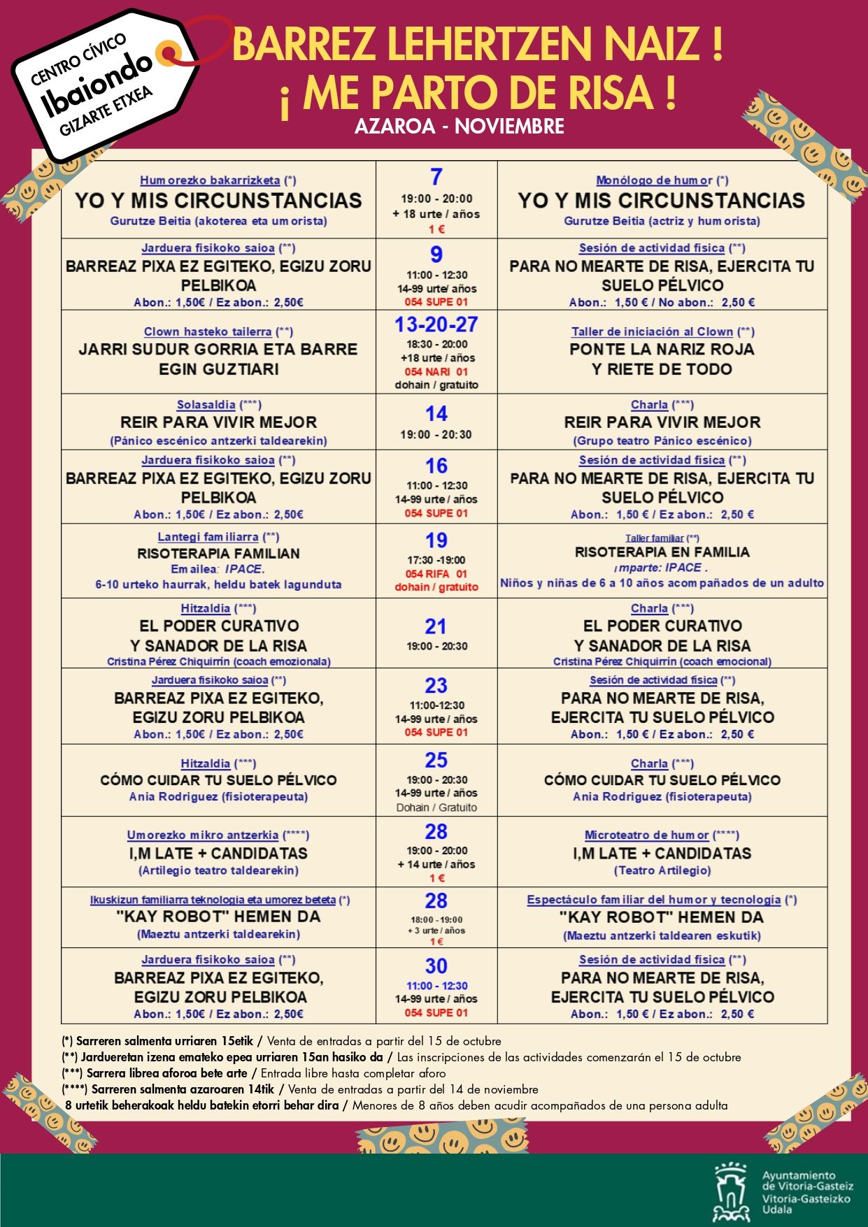 El ciclo ‘Me parto de risa!’ ofrece una docena de propuestas para pasar un rato divertido.