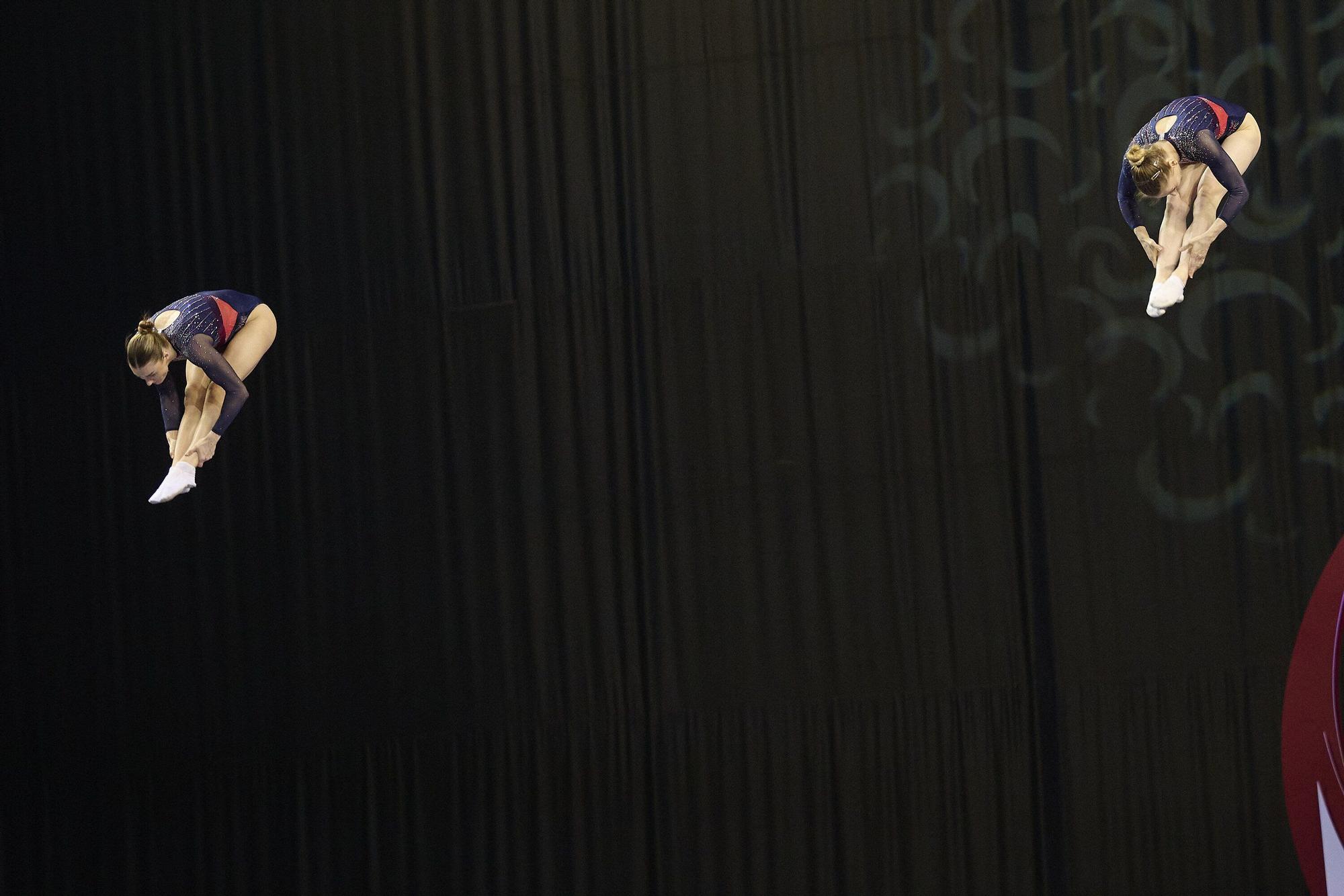 Las fotos más espectaculares del Mundial de gimnasia de trampolín en Pamplona