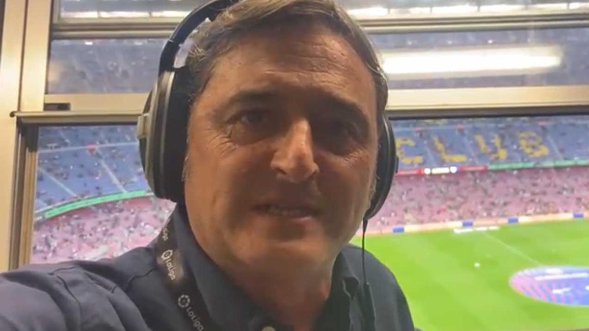 José manuel Monje desde el Camp Nou