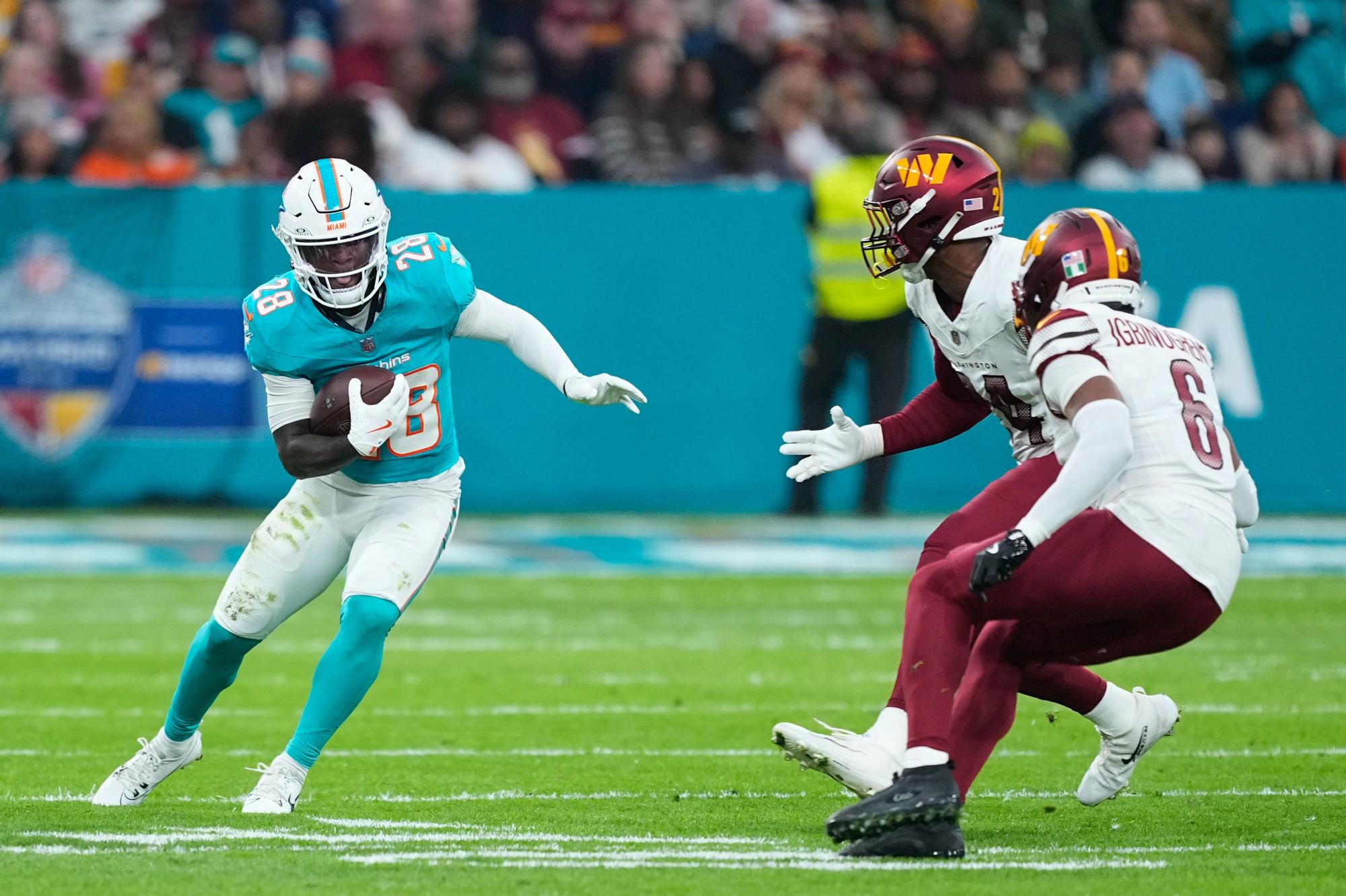 En imágenes: Los Dolphins ganan en la prórroga (16-13) a los Commanders en el histórico primer partido de la NFL en España