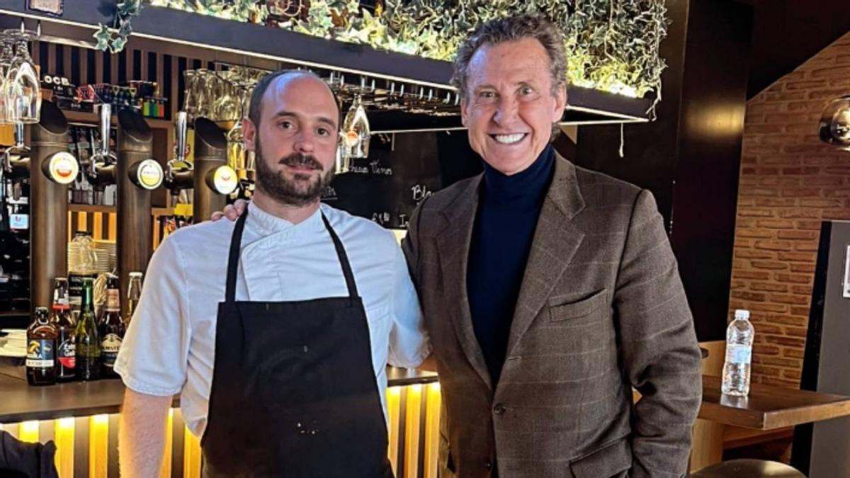 Jorge Valdano de visita en el hotel restaurante navarro Casa Luisa de Ayegui de los hermanos Goñi Nogués