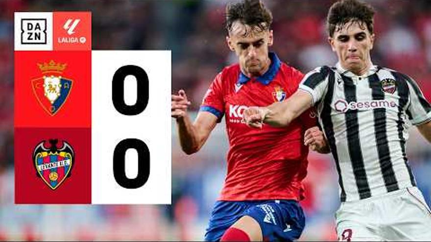 Vídeo del Osasuna - Levante: mejores jugadas del partido en El Sadar