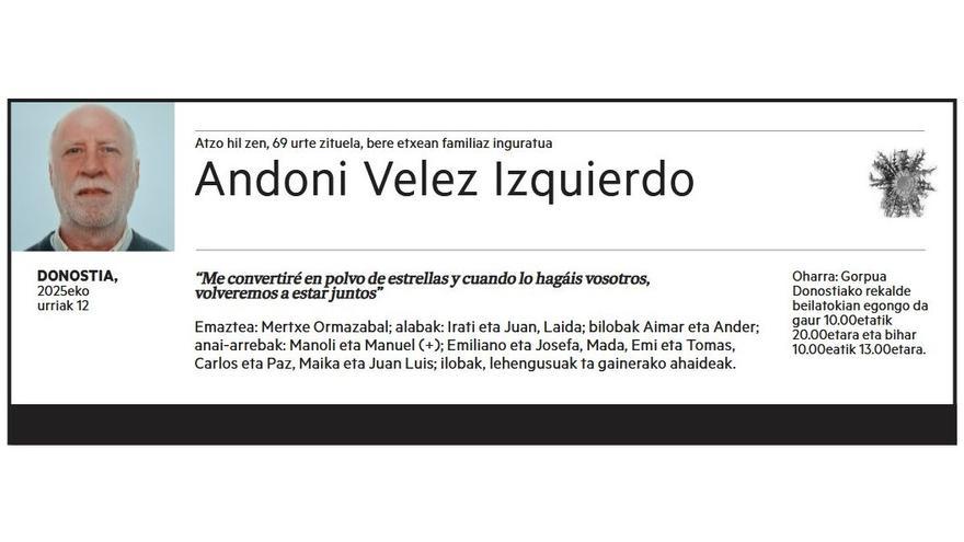 ANDONI VELEZ IZQUIERDO