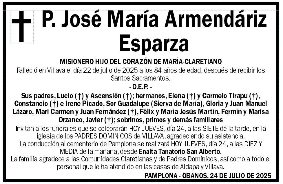 P. José María Armendáriz Esparza